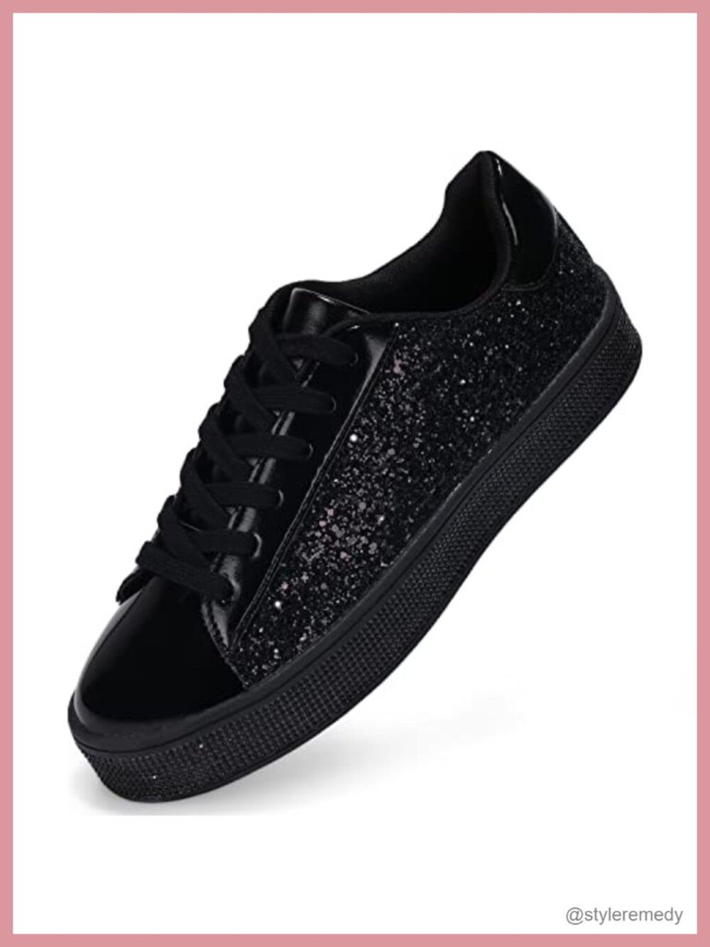 Womens Glitter Lace-Up Sneakers Sequin Rhinestone Bridal Wedding Shoes